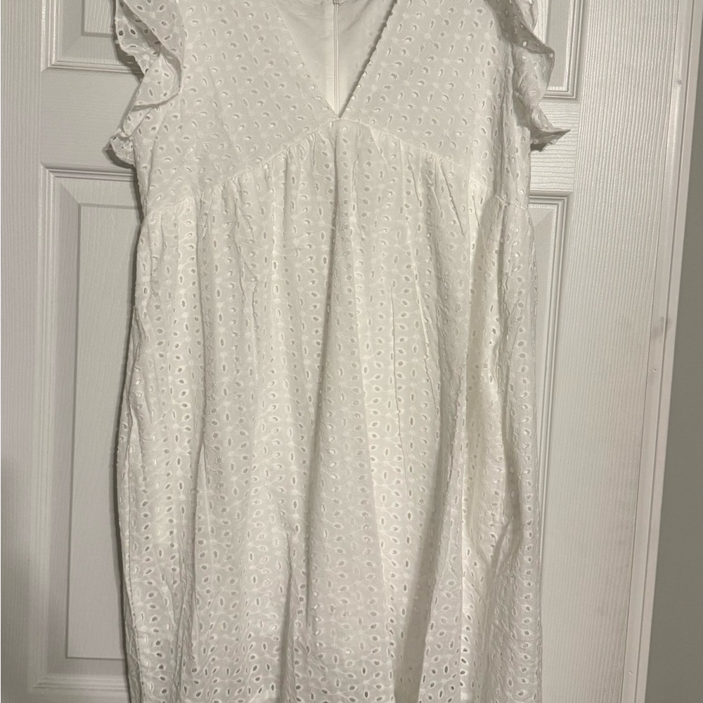 Elegant White Eyelet Dress